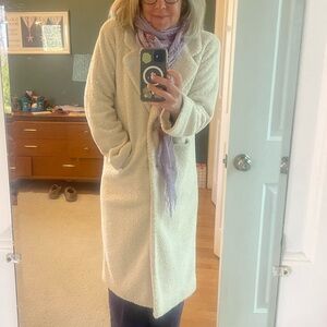 Marine Layer Cream Teddy Long Coat